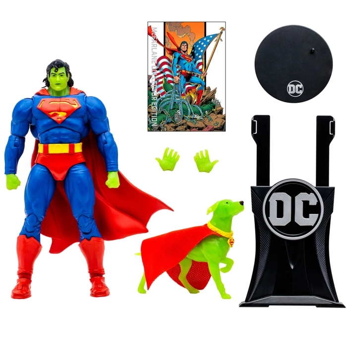 dc multiverse - superman e krypto collector edition - action figure 18cm - platinum chase