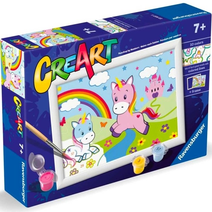 creart - unicorno con arcobaleno