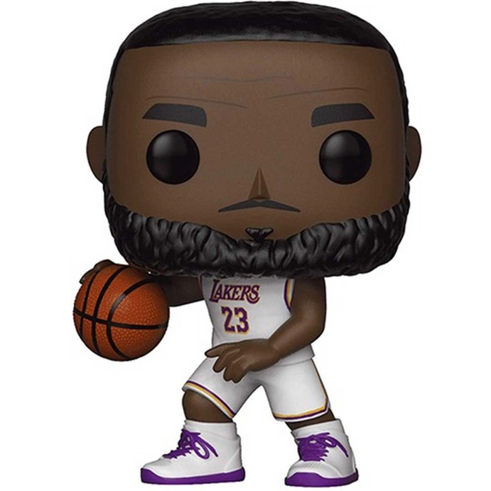 lakers - lebron james (white uniform) 9cm - funko pop 52