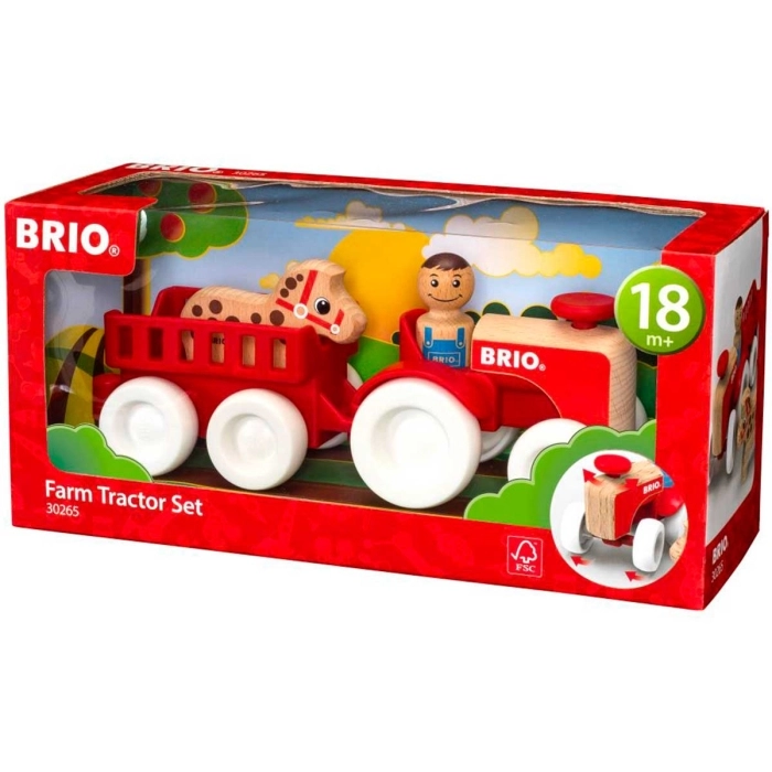 set trattore e rimorchio con cavallo