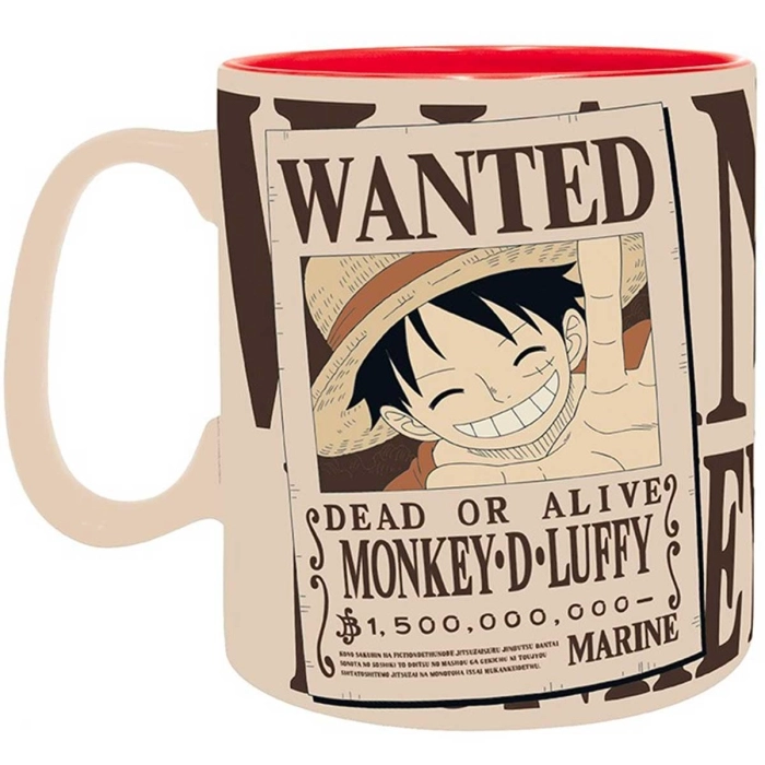 one piece - tazza 460ml - luffy & wanted