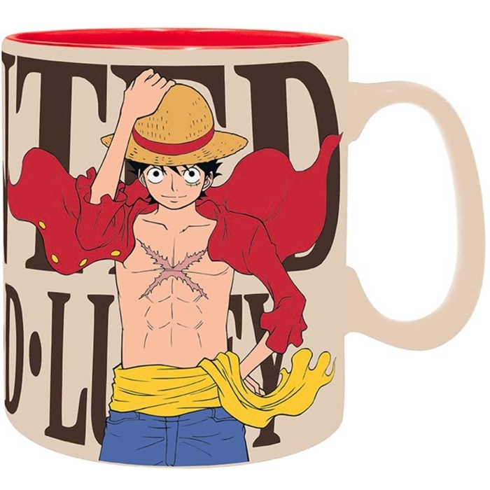 one piece - tazza 460ml - luffy & wanted