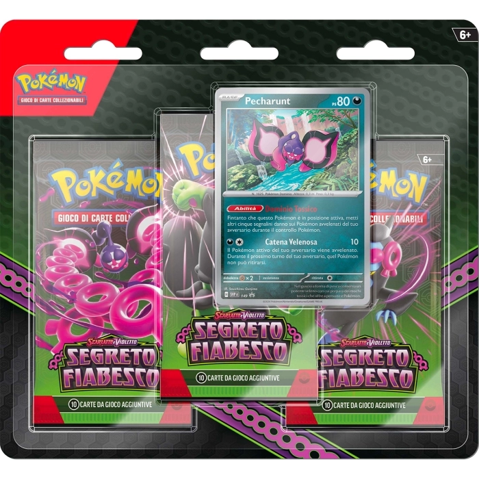 pokemon scarlatto e violetto segreto fiabesco - pecharunt - blister 3 bustine + 1 card (ita)