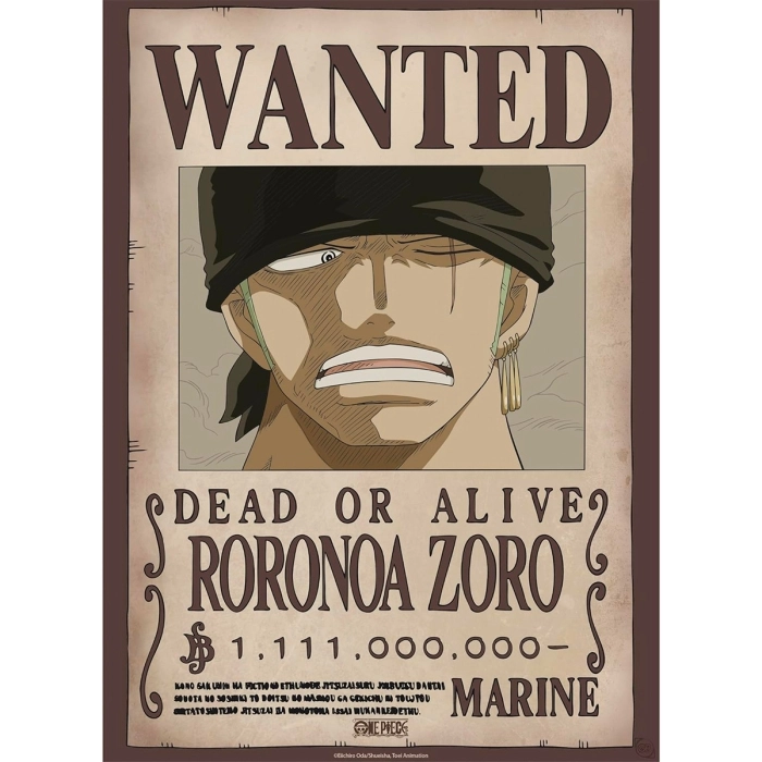 one piece - poster maxi 91,5x61cm - wanted zoro wano