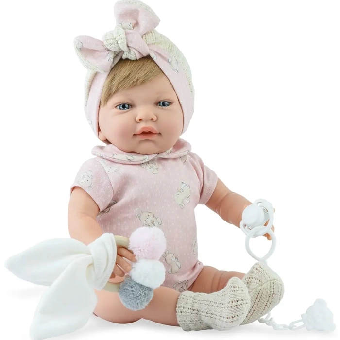 sweet baby rabbit con borsa - bambola 42cm corpo in vinile