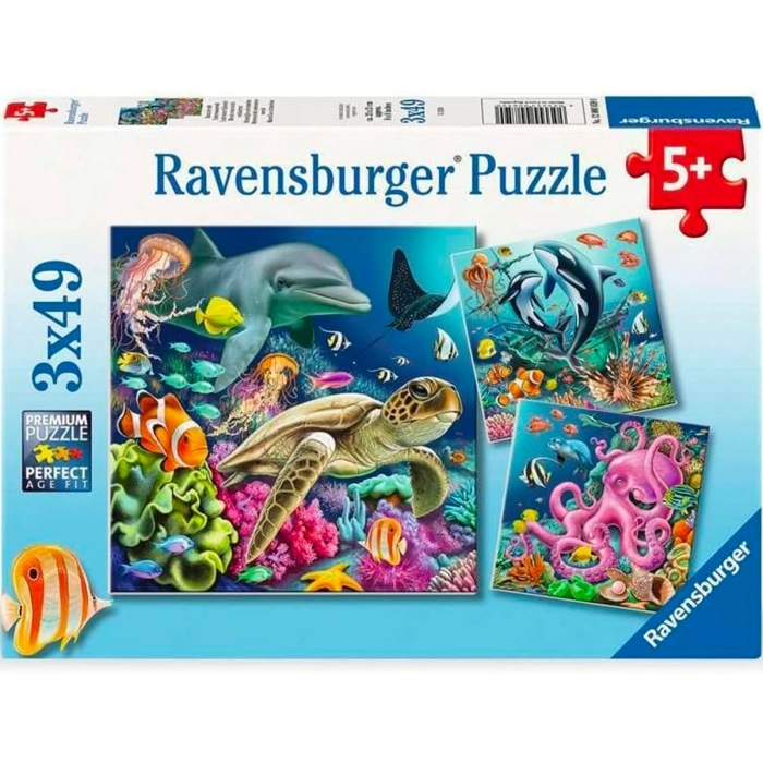 meraviglie sottomarine - puzzle 3x49 pezzi