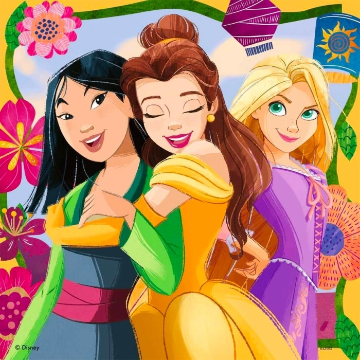 disney princess - puzzle 3x49 pezzi