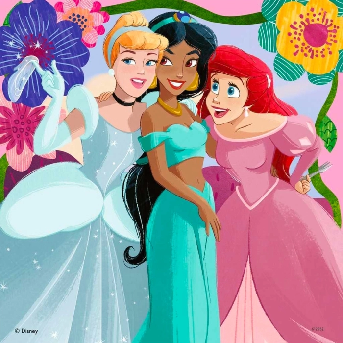 disney princess - puzzle 3x49 pezzi