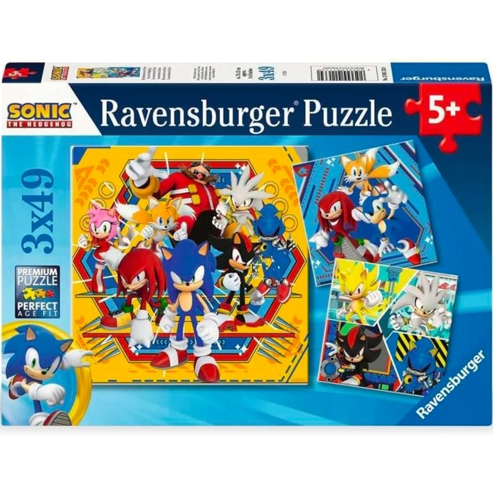 sonic - puzzle 3x49 pezzi