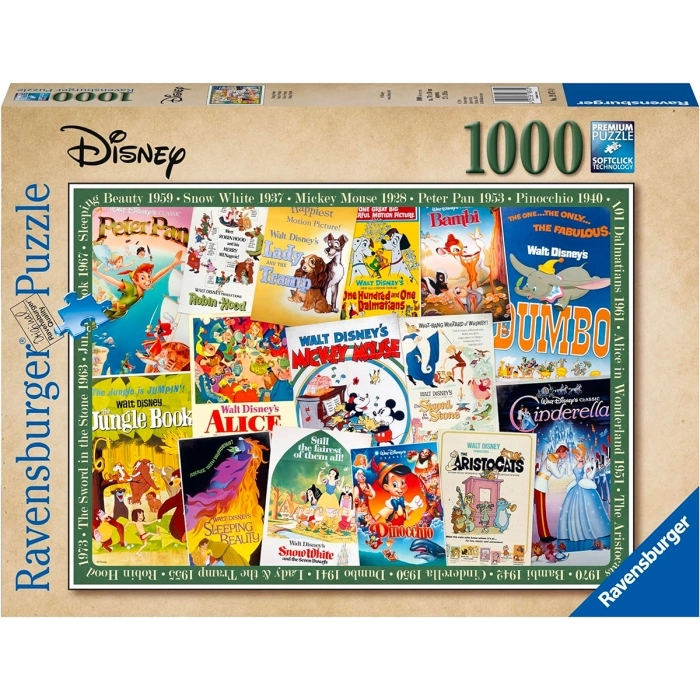 disney - vintage movie poster - puzzle 1000 pezzi