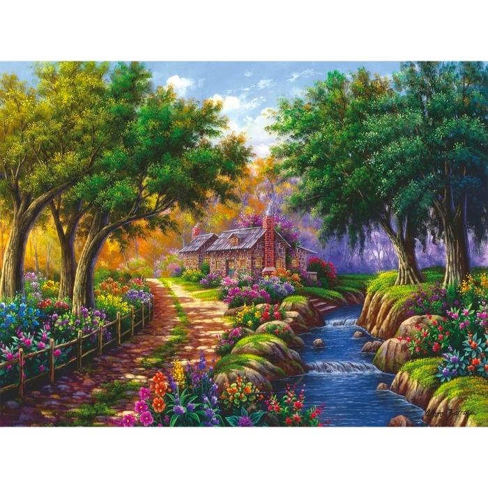 cottage lungo il fiume - puzzle 1500 pezzi