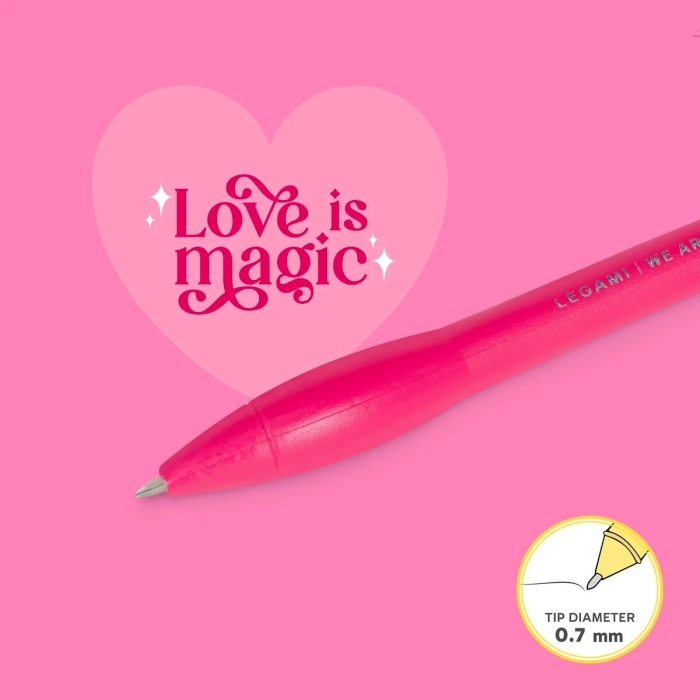 penna a sfera luminosa - writing is magic - love is magic