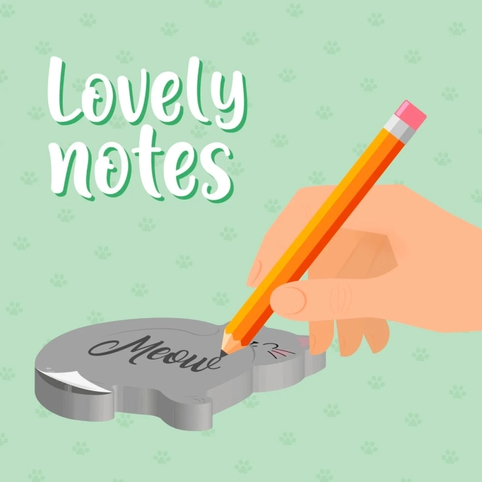 blocchetto note adesivo - lovely notes - kitty