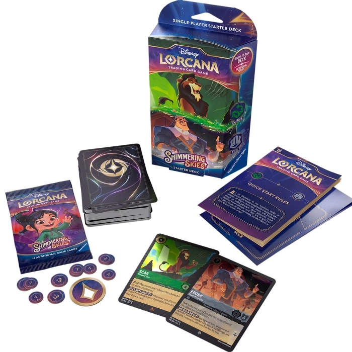 lorcana - shimmering skies - smeraldo & acciaio - starter deck (eng)