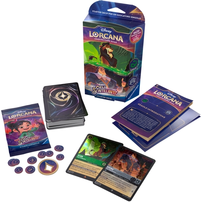 lorcana - cieli scintillanti - smeraldo & acciaio - starter deck (ita)