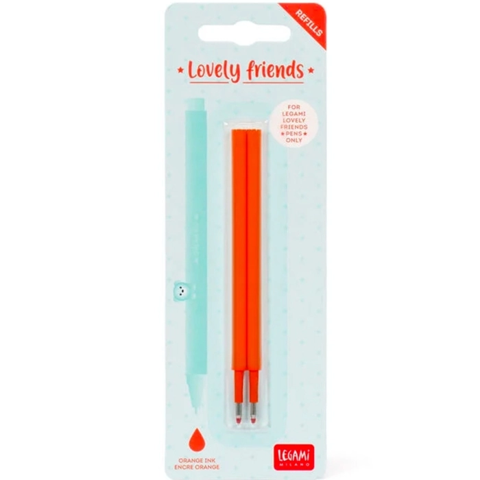 set di 2 refill per penna gel - lovely friends - orange