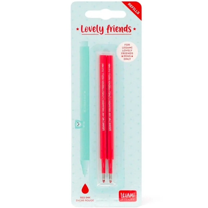 set di 2 refill per penna gel - lovely friends - red