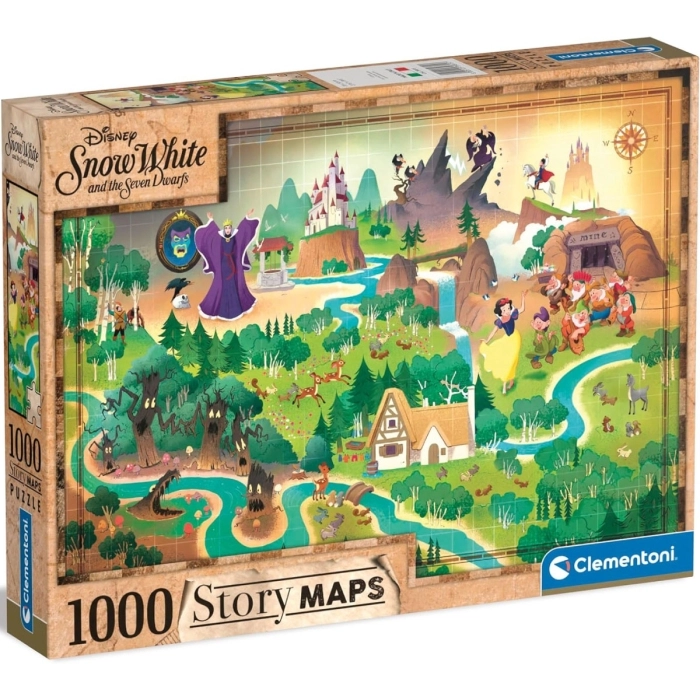 disney: snow white - story maps - puzzle 1000 pezzi