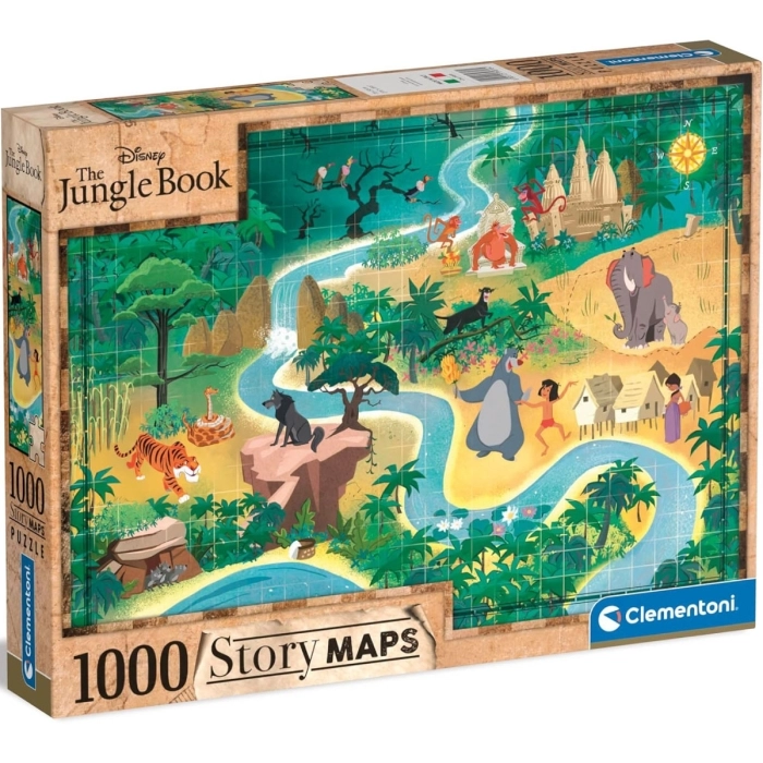 disney: the jungle book - story maps - puzzle 1000 pezzi