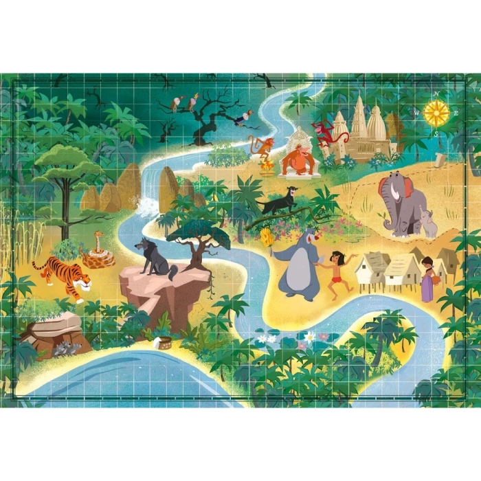 disney: the jungle book - story maps - puzzle 1000 pezzi