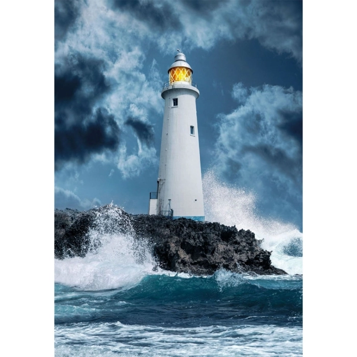 lighthouse in the storm - puzzle 1000 pezzi