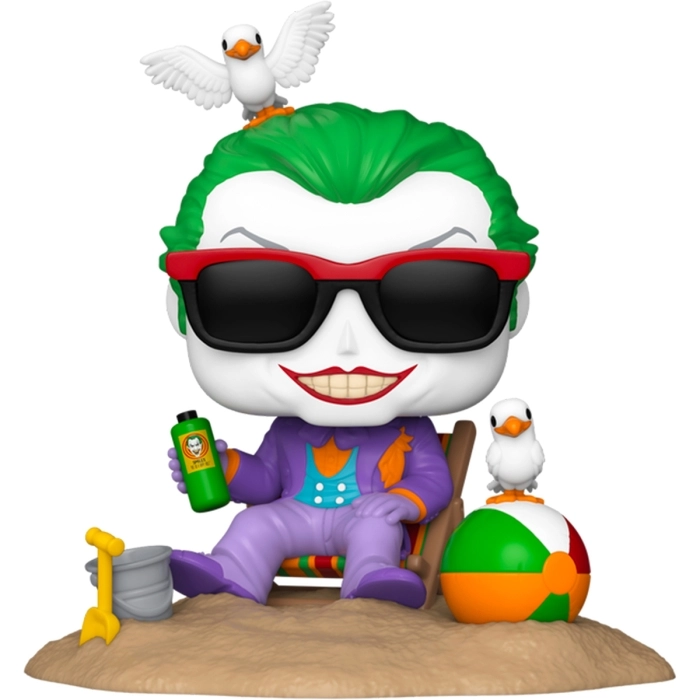 batman 85th anniversary - joker on the beach (1989) 9cm - funko pop 520