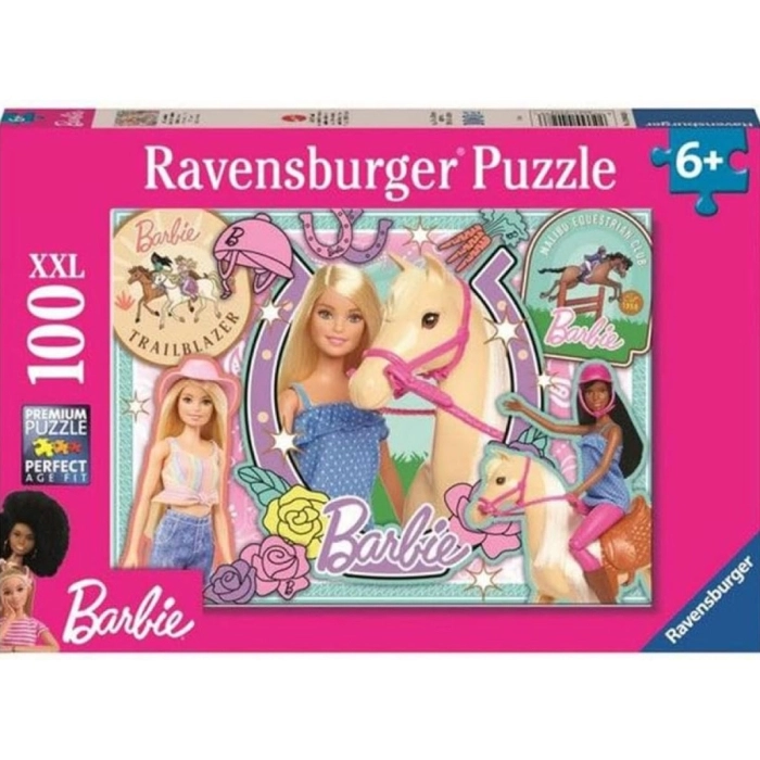 barbie a cavallo - puzzle 100 pezzi xxl