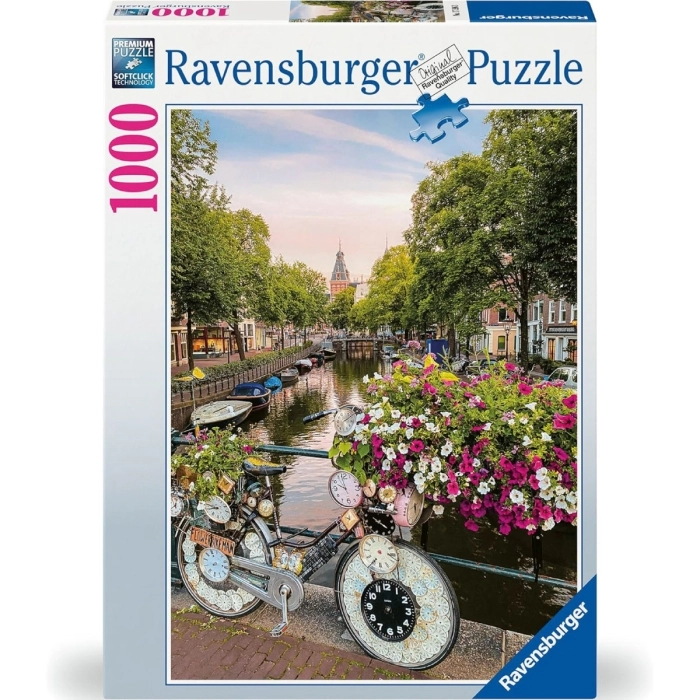 bicycle and flowers in amsterdam - puzzle 1000 pezzi