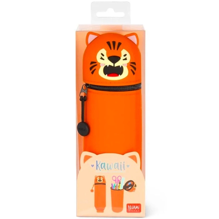 astuccio 2 in 1 in silicone - kawaii - tiger