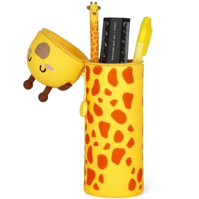 astuccio 2 in 1 in silicone - kawaii - giraffa