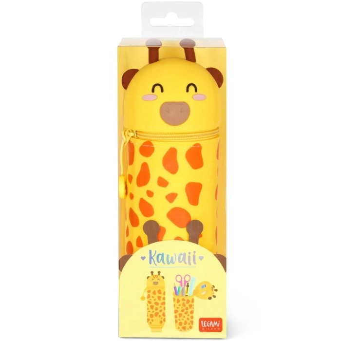 astuccio 2 in 1 in silicone - kawaii - giraffa