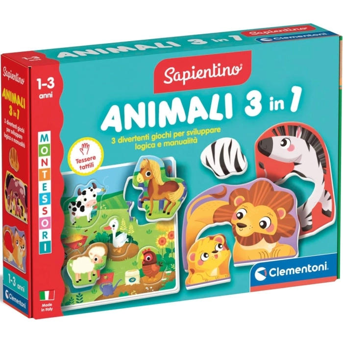 sapientino montessori - animali 3 in 1