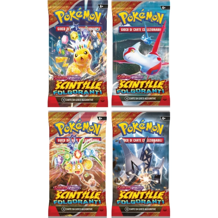 pokemon scarlatto e violetto scintille folgoranti - bustina singola 10 carte (ita)