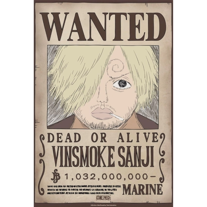 one piece - poster maxi 91,5x61cm - wanted sanji wano