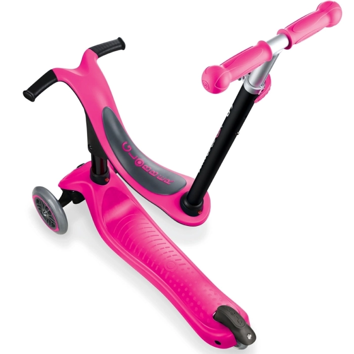 globber - go up sporty lights - monopattino con luci - rosa scuro