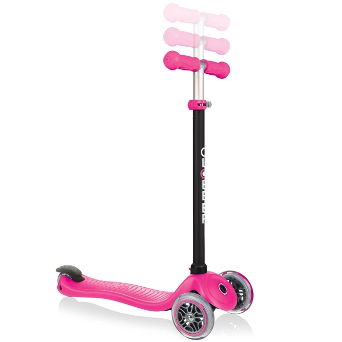 globber - go up sporty lights - monopattino con luci - rosa scuro