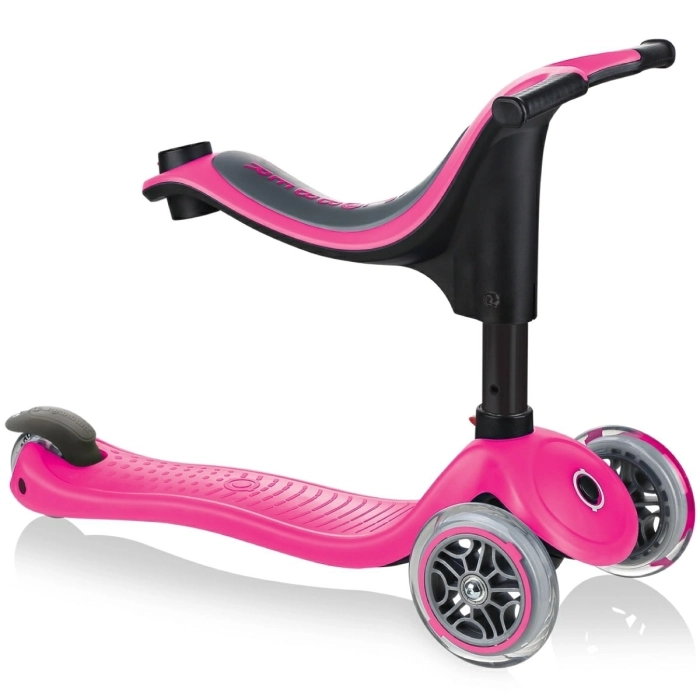 globber - go up sporty lights - monopattino con luci - rosa scuro