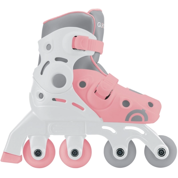 globber - learning inline skates 2 in 1 - rosa pastello (taglia 26-29)