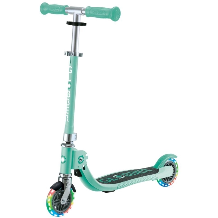 globber - flow foldable junior light - monopattino pieghevole con luci - verde menta