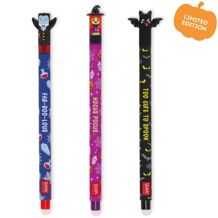 set di 3 penne gel cancellabili - erasable pen - the boo crew