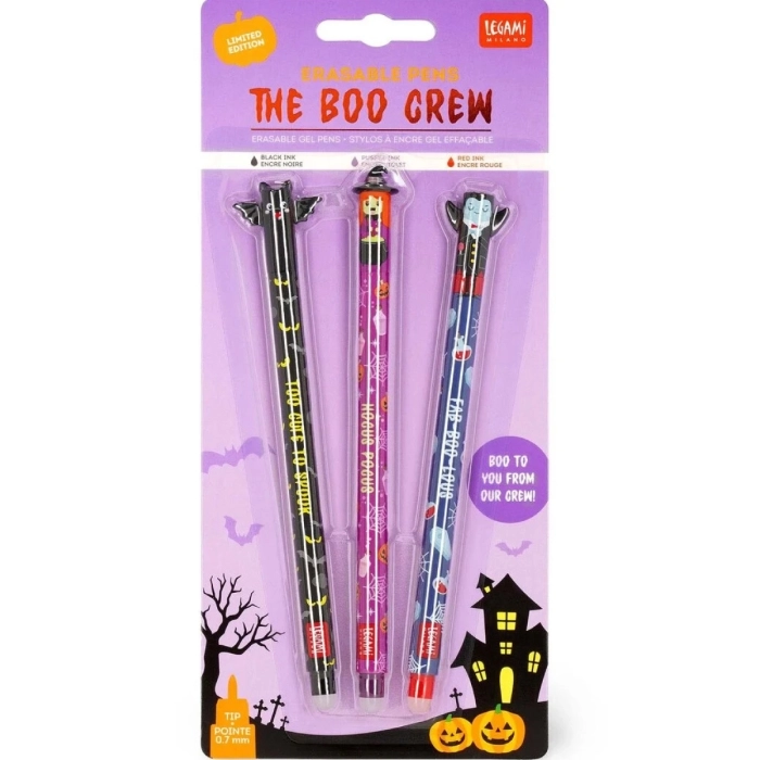 set di 3 penne gel cancellabili - erasable pen - the boo crew