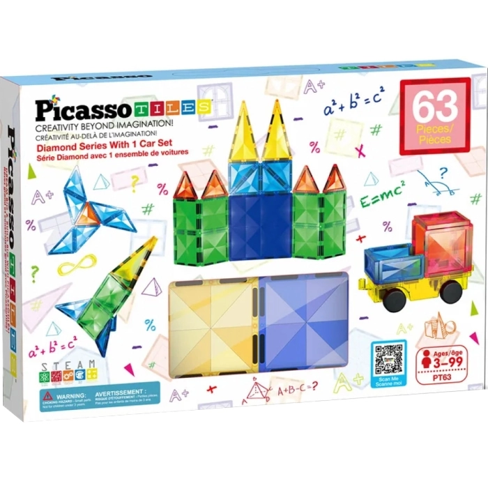 picasso tiles - building 60 piastrelle magnetiche e veicoli