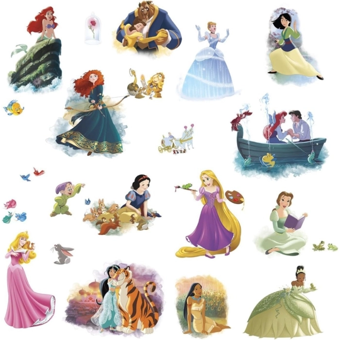 disney princess dream big - adesivo removibile da parete