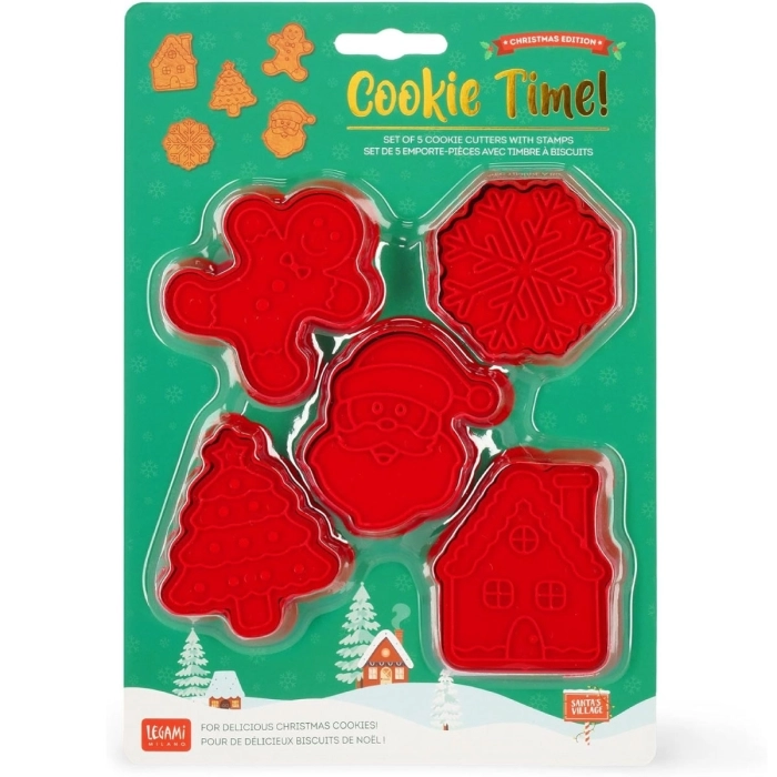 5 formine tagliabiscotti - cookie time - christmas