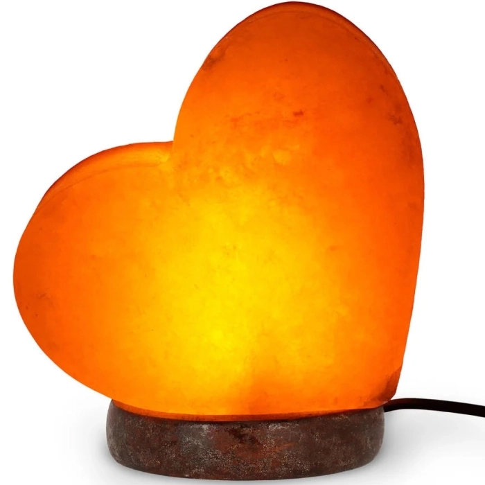 lampada di sale dell'himalaya - cuore