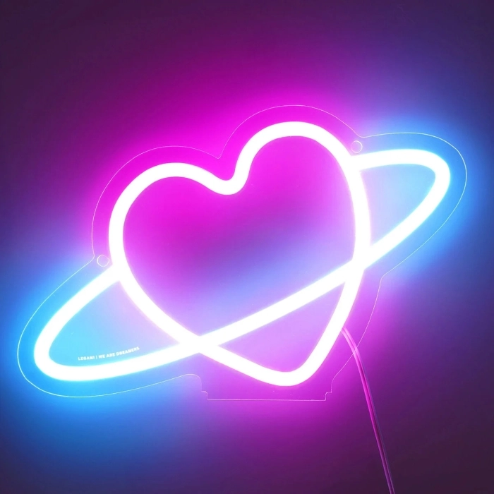 insegna luminosa led - it's a sign - planet heart