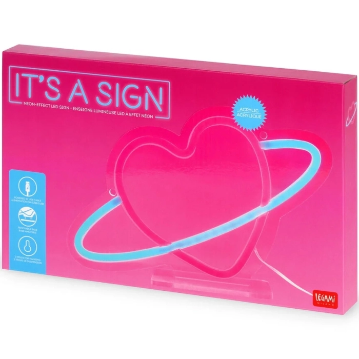 insegna luminosa led - it's a sign - planet heart