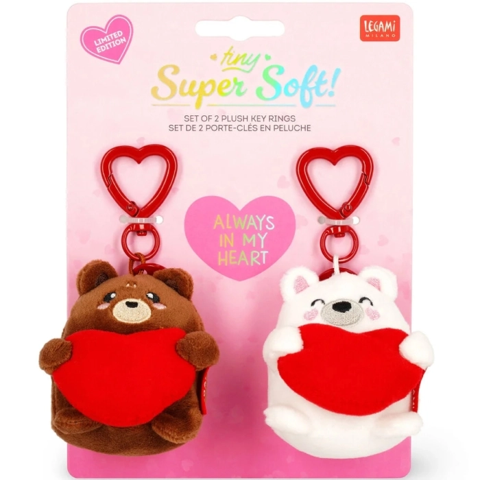 2 portachiavi con peluche - super soft! - tiny