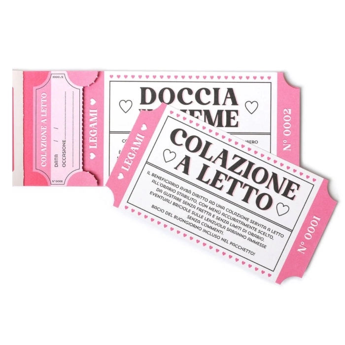 blocchetto da 24 voucher - buoni romantici