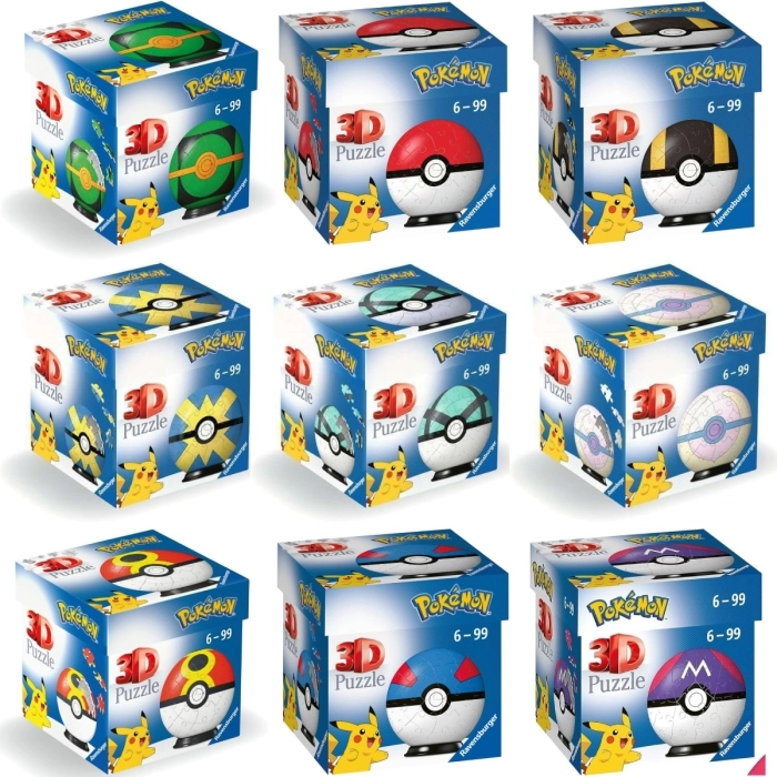 pokemon - puzzle 3d - pokeball assortite